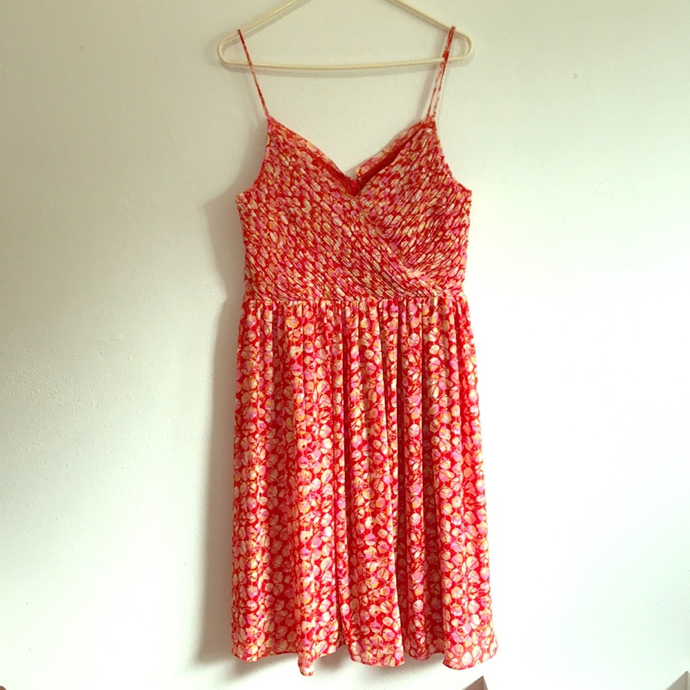 New Floral Banana Republic Dress / size 12 / Red